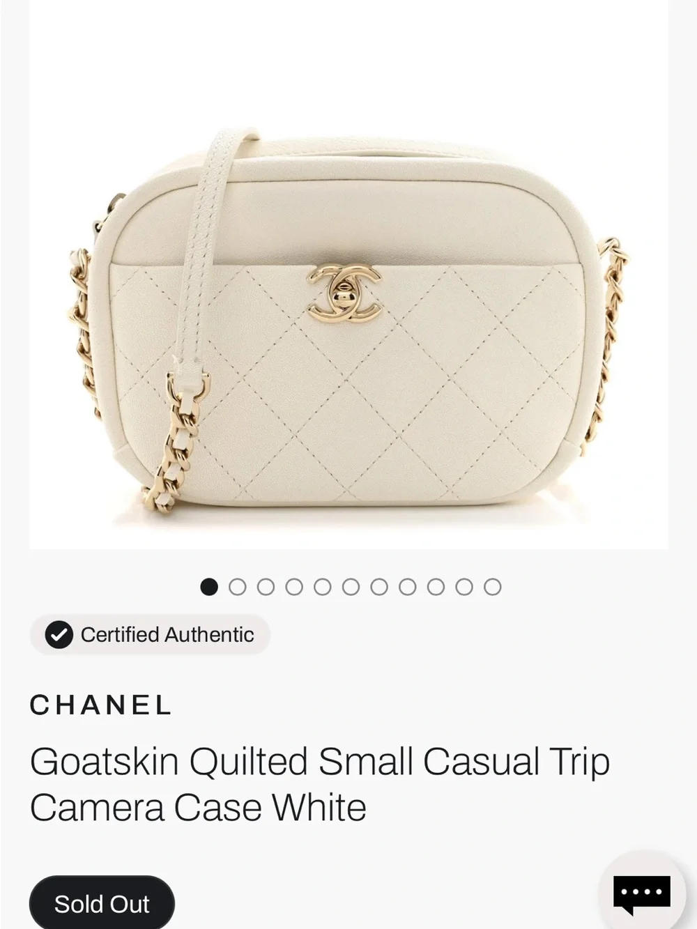 Chanel Goatskin Quilted Small Casual Trip Camera Case White